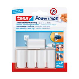 tesa Powerstrips Fixation adhésive pour câble, blanc