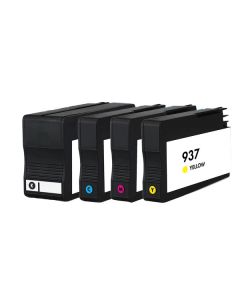 6C400NE / 937 - cartouches qualité premium compatible HP - multipack 4 couleurs : noire, cyan, magenta, jaune