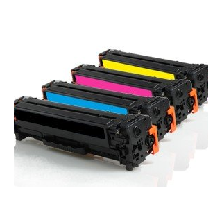 CF372AM / 304A - toners compatible HP - multipack 4 couleurs : noir, cyan, magenta, jaune
