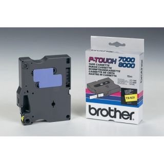 TX631 - ruban cassette de marque Brother - noir, jaune