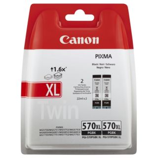 0318C010 / PGI-570 PGBKXL - cartouche de marque Canon - noire - pack de 2