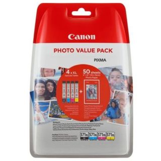 0332C006 / CLI-571 XL - cartouches de marque Canon - multipack 4 couleurs : noire, cyan, magenta, jaune
