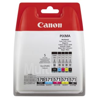 0372C004 / PGI-570 CLI-571 - cartouches de marque Canon - multipack 5 couleurs : noire, cyan, magenta, jaune