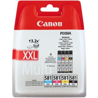 1998C005 / CLI-581 XXL - cartouches de marque Canon - multipack 4 couleurs : noire, cyan, magenta, jaune
