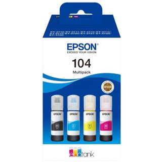 C13T00P640 / 104 - cartouches de marque Epson - multipack 4 couleurs : noire, cyan, magenta, jaune