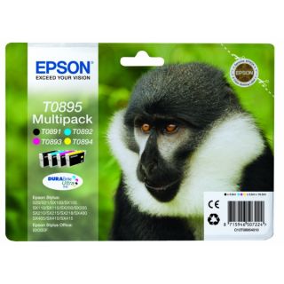 C13T08954011 / T0895 - cartouches de marque Epson - multipack 4 couleurs : noire, cyan, magenta, jaune