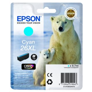 C13T26324010 / 26XL - cartouche de marque Epson - cyan