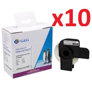 DK-11204 - Ruban cassette compatible Brother - Pack de 10 400 étiquettes