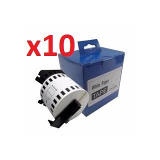 DK-22205 - Ruban cassette compatible Brother - Pack de 10 blanc
