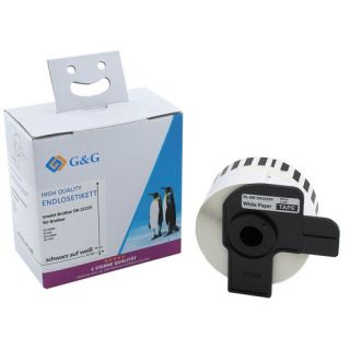 DK22225 - ruban cassette compatible Brother - blanc