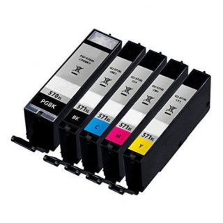 PGI570XL-CLI571 - Cartouches compatibles Canon - Multipack 5 cartouches (PGI-570XL + CLI-571XL BKCMY)