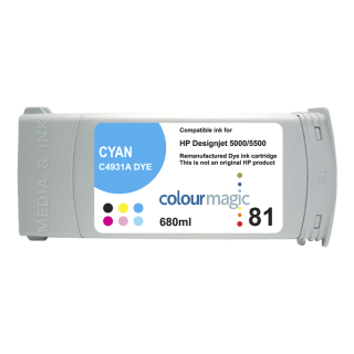 C4931A / 81 - cartouche compatible HP - cyan