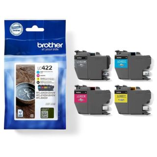 LC422VALDR - cartouches de marque Brother - multipack 4 couleurs : noire, cyan, magenta, jaune