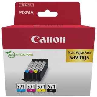 0386C008 / CLI-571 - cartouches de marque Canon - multipack 4 couleurs : noire, cyan, magenta, jaune