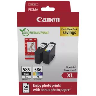 6204C005 / PG-585 XL/CL-586 XL - cartouches de marque Canon - multipack 2 couleurs : noire, multicouleur