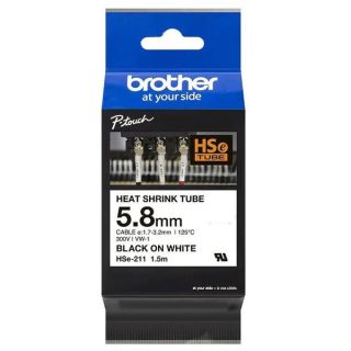 HSE211 - gaines thermorétractable de marque Brother - noire, blanche