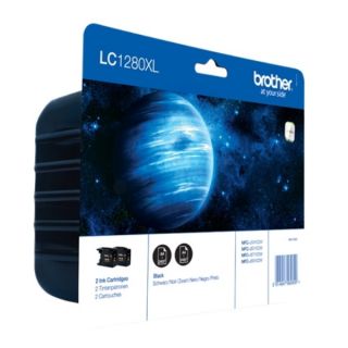 LC1280XLBKBP2DR - cartouche de marque Brother - noire - pack de 2