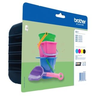 LC221VALBP - cartouches de marque Brother - multipack 4 couleurs : noire, cyan, magenta, jaune