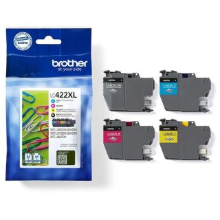 LC422XLVALDR - cartouches de marque Brother - multipack 4 couleurs : noire, cyan, magenta, jaune
