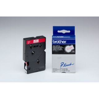 TC202 - ruban cassette de marque Brother - rouge, blanc