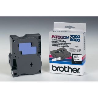 TX241 - ruban cassette de marque Brother - noir, blanc