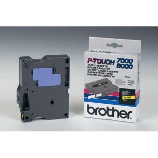 TX611 - ruban cassette de marque Brother - noir, jaune