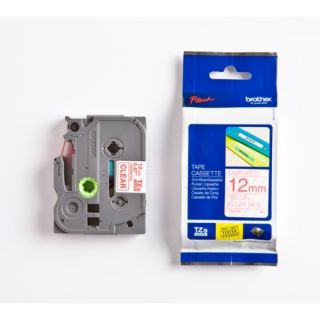 TZE132 - ruban cassette de marque Brother - rouge, transparent