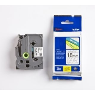 TZE141 - ruban cassette de marque Brother - noir, transparent