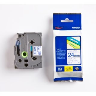 TZE253 - ruban cassette de marque Brother - bleu, blanc