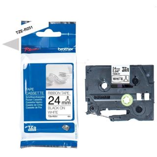 TZER251 - ruban cassette de marque Brother - noir, blanc