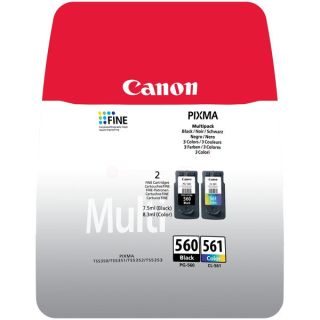 3713C009 / PG-560+CL-561 - cartouches de marque Canon - multipack 2 couleurs : noire, multicouleur