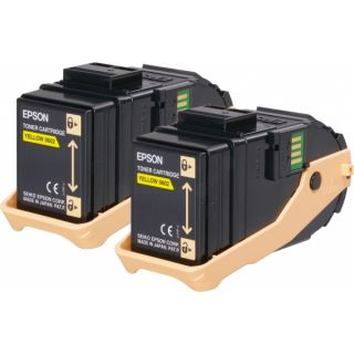 C13S050606 / 0602 - toner de marque Epson - jaune - pack de 2