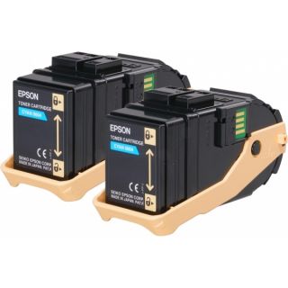 C13S050608 / 0604 - toner de marque Epson - cyan - pack de 2