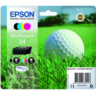 C13T34664010 / 34 - cartouches de marque Epson - multipack 4 couleurs : noire, cyan, magenta, jaune