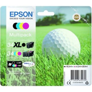 C13T34794010 / 34XL - cartouches de marque Epson - multipack 4 couleurs : noire, cyan, magenta, jaune