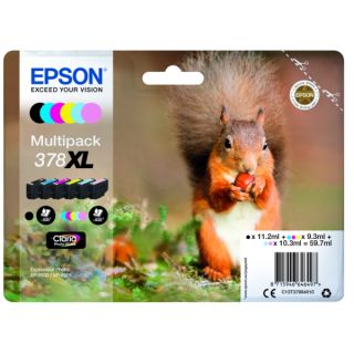 C13T37984020 / 378XL - cartouches de marque Epson - multipack 6 couleurs : noire, cyan, magenta, jaune