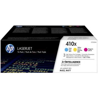 CF252XM / 410X - toners de marque HP - multipack 3 couleurs : cyan, magenta, jaune