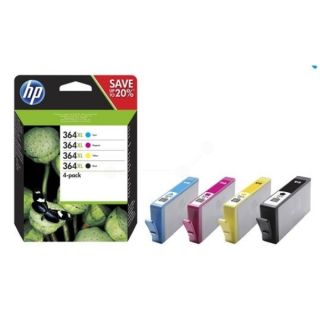 N9J74AE / 364XL - cartouches de marque HP - multipack 4 couleurs : noire, cyan, magenta, jaune