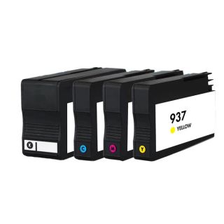 6C400NE / 937 - cartouches qualité premium compatible HP - multipack 4 couleurs : noire, cyan, magenta, jaune