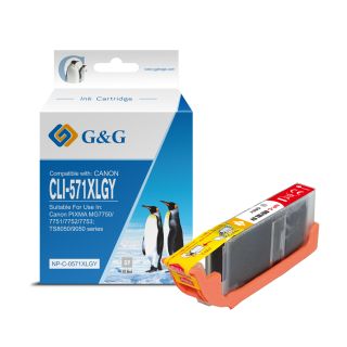 0335C001 / CLI-571 GYXL - cartouche qualité premium compatible Canon - grise