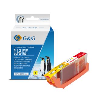 6446B001 / CLI-551 YXL - cartouche qualité premium compatible Canon - jaune