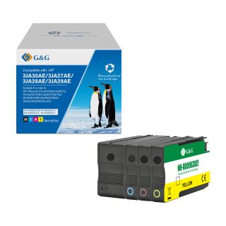 3YP35AE / 963XL - cartouches qualité premium compatible HP - multipack 4 couleurs : noire, cyan, magenta, jaune