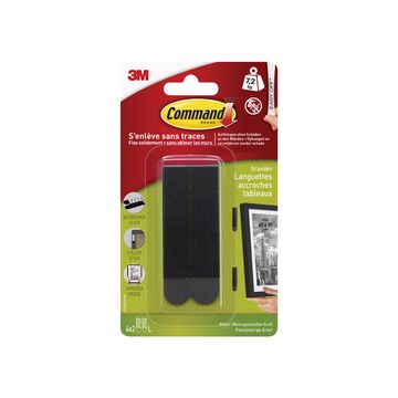 3M Command Languette accroche-tableaux, taille: L, noir