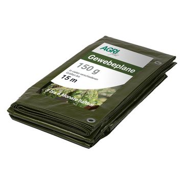 AGRIplus Bâche toile avec oeillets, 3 x 4 m, 150 g, vert