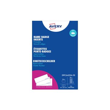AVERY Insert imprimable pour badge, 190 g/m2, 65x30mm, blanc
