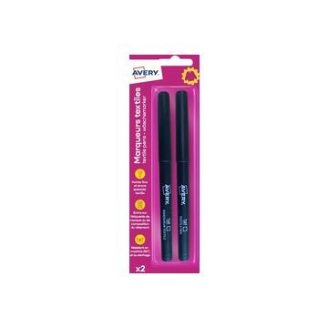 AVERY Marqueur textile, pack de 2, noir