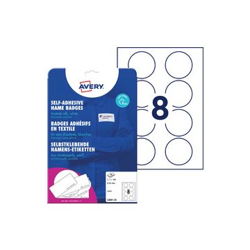 AVERY Zweckform Etiquette pour badge, 65 mm, rond, blanc