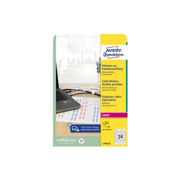 AVERY Zweckform Etiquettes pour câbles, 60 x 40 mm, blanc