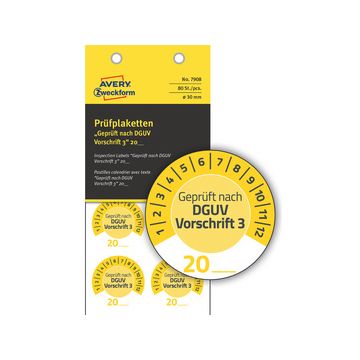 AVERY Zweckform Prüfplaketten "DGUV Vorschrift 3", gelb