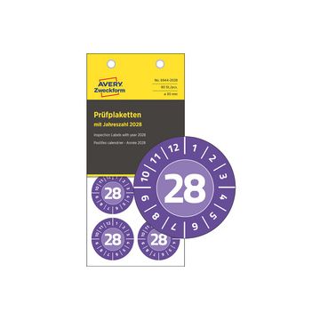 AVERY Zweckform Prüfplaketten, 2028, Vinyl, violett, 20 mm